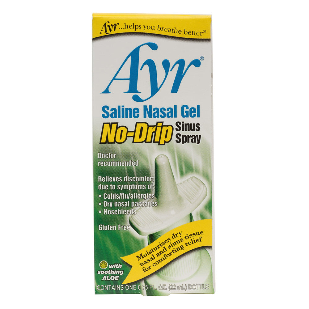 Ayr Saline No-Drip Sinus Relief Nasal Gel Spray, 0.75 Oz